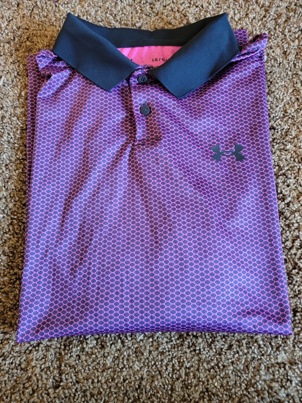 Under Armour Men’s Pink & Black Performance Polo Shirt